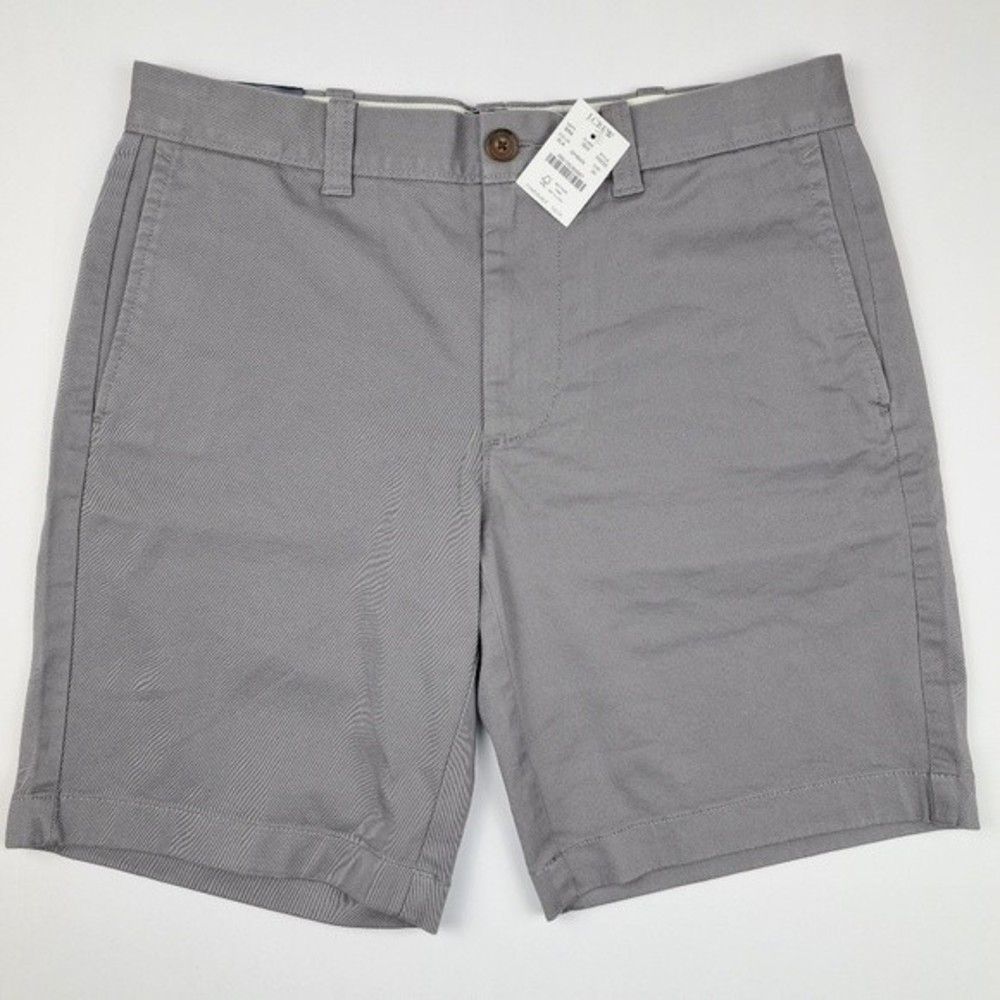 J Crew Mens Flex Khaki Shorts 30 9" Inseam Gray